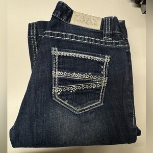 Rock & Roll Dark Indigo Jeans with Embellished Pocket